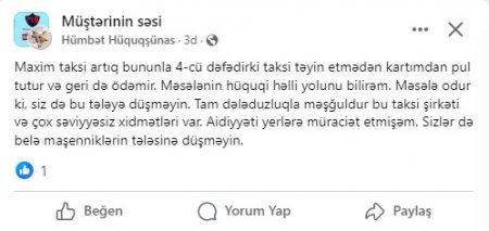 Burdan taksi sifariş etsən də... etməsən də... FƏRQ ETMƏZ!